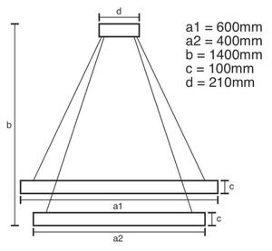 Lustră LED dimabilă pe cablu LED/65W/230V 3000-6500K crom + telecomandă