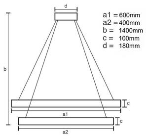 Lustră LED dimabilă pe cablu LED/65W/230V 3000-6500K crom + telecomandă