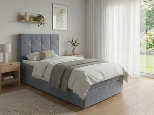 Pat tapițat boxspring DIRELIS TRINITY 90x200 cm gri Saltele: Saltea cu arcuri Bonell
