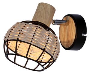Spot de perete TAJGA 1xE14/40W/230V ratan/negru