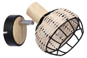 Spot de perete TAJGA 1xE14/40W/230V ratan/negru