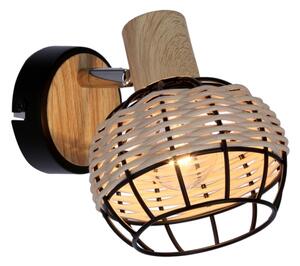 Spot de perete TAJGA 1xE14/40W/230V ratan/negru