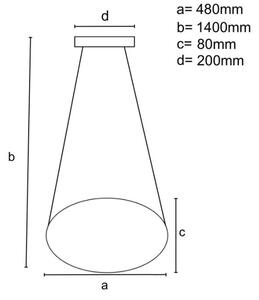Lustră LED dimabilă pe cablu LED/65W/230V 3000-6500K auriu + telecomandă