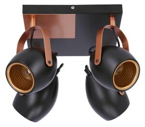 Spot ANICA 4xE14/40W/230V negru/cupru