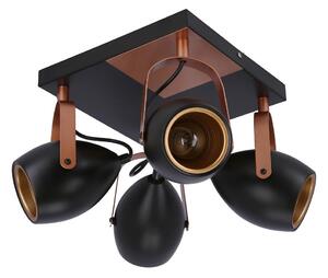 Spot ANICA 4xE14/40W/230V negru/cupru