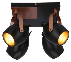 Spot ANICA 4xE14/40W/230V negru/cupru