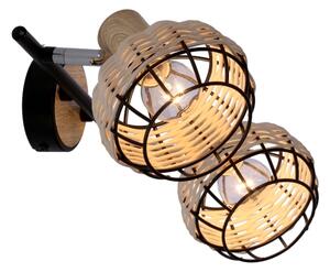 Spot TAJGA 2xE14/40W/230V ratan/negru