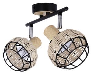 Spot TAJGA 2xE14/40W/230V ratan/negru