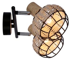 Spot TAJGA 2xE14/40W/230V ratan/negru