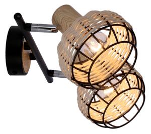 Spot TAJGA 2xE14/40W/230V ratan/negru
