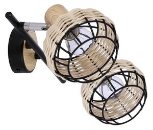 Spot TAJGA 2xE14/40W/230V ratan/negru