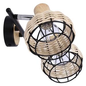 Spot TAJGA 2xE14/40W/230V ratan/negru