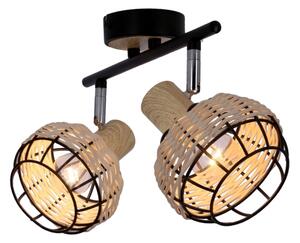 Spot TAJGA 2xE14/40W/230V ratan/negru