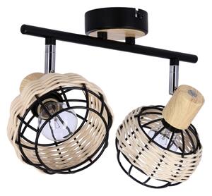 Spot TAJGA 2xE14/40W/230V ratan/negru