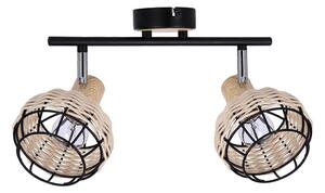 Spot TAJGA 2xE14/40W/230V ratan/negru