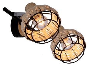 Spot TAJGA 2xE14/40W/230V ratan/negru