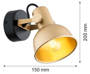 Spot LENORA 1xE14/7W/230V auriu/negru Argon 8248