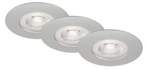 SET 3x corp de iluminat LED încastrat pentru baie LED/4,9W/230V IP44 argintiu Brilomer