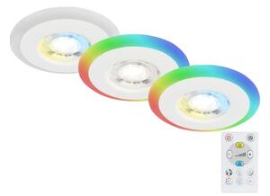 SET 3x corp de iluminat LED RGBW dimabil pentru baie LED/5W/230V IP44 Briloner + telecomandă