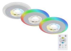 SET 3x corp de iluminat LED RGBW dimabil pentru baie LED/5W/230V IP44 Briloner + telecomandă