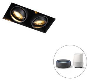 Spot încastrat inteligent negru Trimless 2 lumini cu Wifi GU10 - Oneon Honey