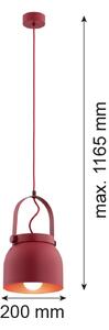Lustră pe cablu LOGAN 1xE27/15W/230V d. 20 cm roșu Argon 8282