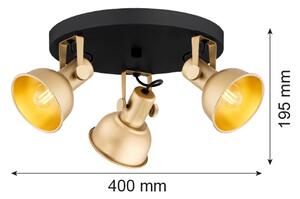 Spot LENORA 3xE14/7W/230V auriu/negru Argon 6243