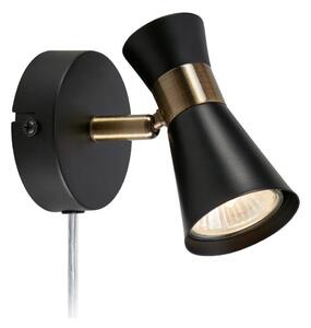 Spot de perete FOLIE 1xGU10/7W/230V negru/alamă Markslöjd 108625