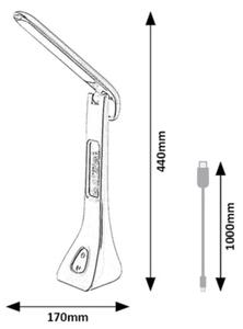 Rabalux 74042 - Lampă de birou LED AMATO, dimabilă, 7W, 4000K, albă