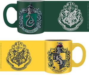 Set doua cesti espresso din ceramica, licenta Harry Potter - Slytherin & Hufflepuff 110 ml
