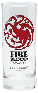 Set 2 pahare sticla licenta Game of Thrones - Casa Targaryen 14 cm, 290 ml