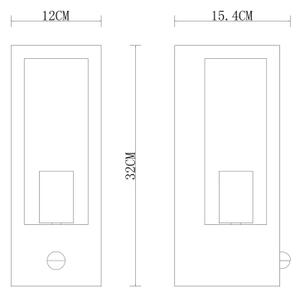 Aplică de exterior cu senzor GUNDULA 1xE27/60W/230V IP44 Globo 31980S