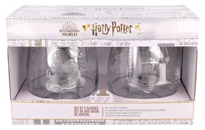 Set doua pahare sticla licenta Harry Potter - Embleme 510 ml