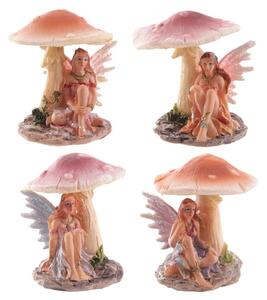 Statueta Flower Fairy - Zana Odihnindu-se sub Ciuperca 5 cm