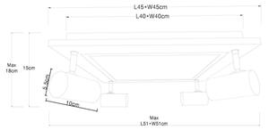 Spot LED ULLA 4xGU10/5W + LED/24W/230V Globo 67306D2