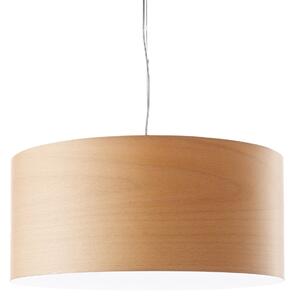 LZF LAMPS lampă suspendată LED Gea, culoare fag, Ø 42 cm, lemn, reglabil, Lemn, Camera de zi / sufragerie, Lemn, Design