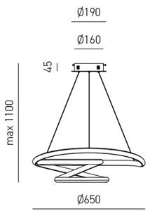 Lustră LED dimabilă pe cablu DIVA LED/44W/230V alb Gea Luce DIVA S G BIANCO