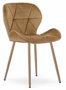 Scaun de sufragerie MANGO VELVET, maro deschis