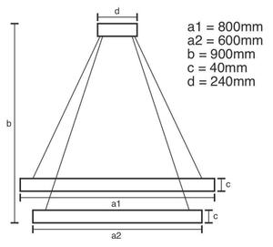 Lustră LED dimabilă pe cablu LED/100W/230V 3000-6500K + telecomandă
