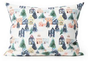Husa pentru perna din bumbac WINTER VILLAGE 50x70 cm, colorat