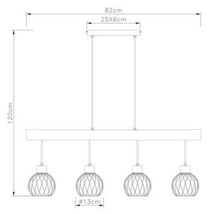 Lustră pe cablu PAULO 4xE27/15W/230V Globo 15534-4H