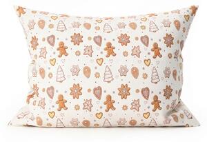 Husa de perna din bumbac GINGERBREAD JOY 50x70 cm, bej