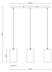 Lustră pe cablu OLLY 3xE14/25W/230V Globo 21002-3H