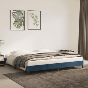 Cadru de pat, albastru închis, 200x200 cm, catifea