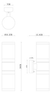 Aplică de exterior XELOO 2xE27/60W/230V IP44 Globo 32014-2BS