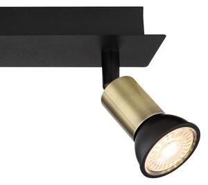 Spot DREW 3xGU10/35W/230V negru/alamă Globo 57998-3B