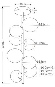 Lustră LED pe tijă RIHA 8xG9/3W/230V Globo 56133-8D