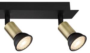 Spot DREW 4xGU10/35W/230V negru/alamă Globo 57998-4B