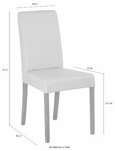 Set 2 scaune Bologna gri stofa 44/56/91 cm