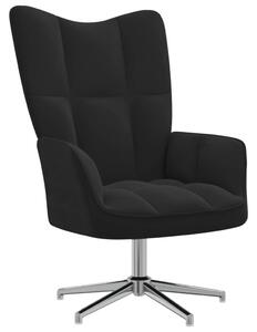 Scaun de relaxare, negru, catifea